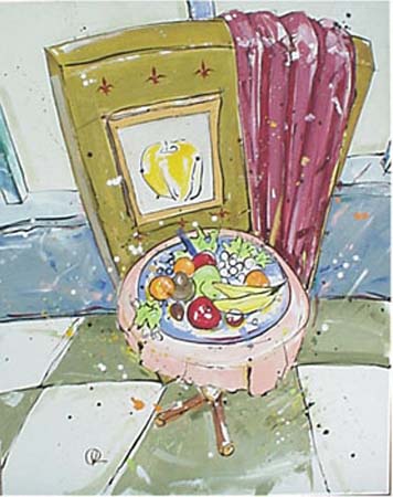 fruit bowl two fluer de lis
